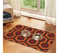Shining Overlook Tapis d'alimentation à motifs pour animaux de compagnie avec dessus en polyuréthane absorbant l'eau et base en caoutchouc - Tapis de nourriture antidérapant pour chiens, chats et