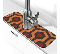 Shining Overlook Tapis de robinet pour évier de cuisine, 14 x 38,1 cm, diatomite à séchage rapide, plateau d'évier super absorbant, poignée de robinet, attrape-gouttes pour cuisine