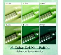 Shining She Set de 6 pcs Vernis Semi Permanent Vert 8 ml gel uv pour ongles