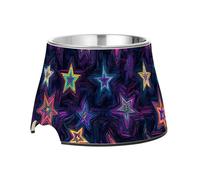 Shining Stars Mangeoire surélevée en acier inoxydable pour petits animaux de compagnie Violet