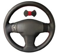 Shining Wheat Housse de volant en cuir noir pour Toyota RAV4 2006-2013 Yaris XB 2008 (ligne rouge)