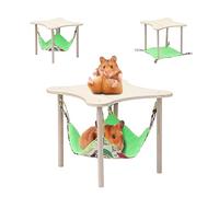 ShiningLove Hamac Double Face pour cochons d'Inde avec Support, lit Confortable Suspendu avec Support en Bois, Grand Tunnel de cachette pour cochons, Lapin Nain, Chinchilla, furets