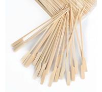 ShiningUU Lot de 100 pics plats en bois pour fontaine à cocktail, guimauve, hamburger, bouquet de chocolat, barbecue, barbecue, poulet yakitori