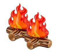 ShiningUU Lot de 2 faux feux de camp gonflables - Accessoires de camping pour jeux de camping et fêtes de jardin | Accessoires de jeux décoratifs | Accessoires de fête d'Halloween