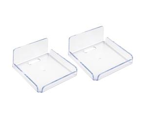 ShiningUU Lot de 2 petites étagères murales flottantes en acrylique transparent | Adhésives sans perçage pour moniteur de bébé, haut-parleur intelligent, affichage de fenêtre (étagère à coller, mini