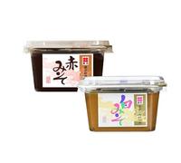 SHINJYO Miso Lot de 2 pots de pâte miso foncée et claire Shiro & Aka - OG ASIA - 600 g