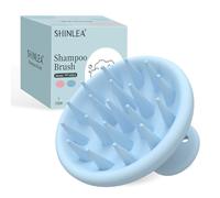 SHINLEA Brosse Massage Cuir Chevelu, Brosse de shampooing en silicone souple, Humide Sec Masseur de cuir chevelu tete pour Nettoyage, Exfoliation, Stimuler la Croissance des Cheveux Bleu