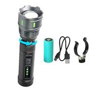 SHINLHUA Lampe de poche rechargeable à faisceau réglable avec corps en ABS multi-mode lampe à clip pour la pêche de nuit, la pêche de nuit, le camping, la randonnée, la patrouille, lampe de poche en