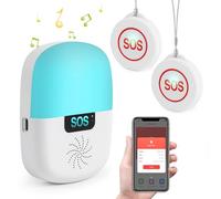 Shinmax Alarme Personne Agee Tuya WiFi Smart SOS Alarme de Bouton d'urgence pour Personnes âgées, Malades, Handicapées, Enfants Alarme Musicale et Lumineuse Bouton étanche Bouton Alerte Personne Agée