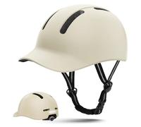 Shinmax Casque de vélo pour Homme et Femme, Casque de vélo avec visière pour Voyageurs urbains, Casque réglable pour vélo de Montagne, Casque de vélo de Route Adulte (Blanc, L)