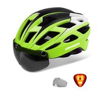 Shinmax Casque de vélo réglable, certifié CE, Casque de vélo avec visière de Protection Amovible, pour Homme et Femme, Montagne et Route, Skateboard, Ski et Snowboard