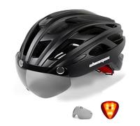 Shinmax Casque de vélo réglable, certifié CE, Casque de vélo avec visière de Protection Amovible, pour Homme et Femme, Montagne et Route, Skateboard, Ski et Snowboard, Femme Homme, Noir
