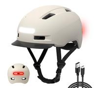 Shinmax Casque Velo Homme Femme, Casque vélo Femme avec 5 Modes lumière, USB Casque de vélo avec visière, Casque Trottinette Electrique Adulte, pour Les navetteurs urbains