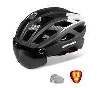 Shinmax LED Casque de vélo avec éclairage de sécurité Casque de vélo magnétique et écran Amovible Planche à roulettes Ski & Snowboard pour Homme Femme