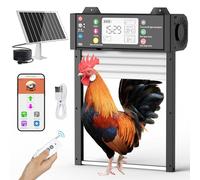 Shinmax Porte automatique du poulailler, application TUYA, surveillance de l'état de la porte, reconnexion WiFi, porte solaire avec anti-pincement, résistant aux intempéries, capteur de lumière