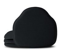 Shinnwa Windsor Lot de 4 Coussins de Chaise antidérapants pour chaises de Cuisine, Rustique, chaises de Salle à Manger avec Rembourrage en Mousse et Housse texturée Noir 43,2 x 39,9 cm
