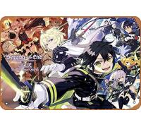 Shinoa Hīragi, Yūichirō Hyakuya, Shihō Kimizuki, Yoichi Saotome, Mitsuba Sangū, Seraph Of The End, Krul Tepes, Guren Ichinose Anime Poster Décoration murale rétro en métal 20,3 x 30,5 cm
