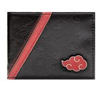Shinobi Ninja Akatsuki Team Cloud Tenue Badge en Métal Emblème Portefeuille Bi-Fold pour ID & Porte-Cartes, Noir