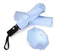 Shinok Parapluie de voyage compact et pliable - Léger - Ouverture automatique - Pour femme - Bleu