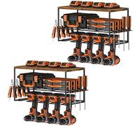 Shinoske Lot de 2 Organiseur D'Outils électriques, Mallette à Outils, Étagère à outils Pour Perceuse électrique En Acier Robuste, Support de Rangement Mural pour Garage Atelier