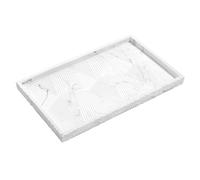 Shinowa Plateau de Salle de Bain, 11" x6,9 Plateau de Comptoir pour Parfum, Organisateur de Salle de Bain en Résine pour Parfum, Bougies, Plantes, Bibelots, Grande Taille, Blanc Marbré