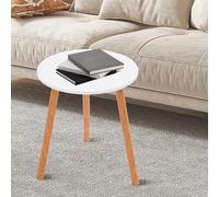 Shinpeed Table d'appoint ronde, Ø 40 cm, hauteur 52 cm, petite table basse en bois pour salon, chambre à coucher, blanc chaud