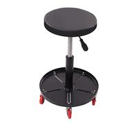 Shinpeed Tabouret à roulettes pour atelier, hauteur réglable, tabouret de mécanicien, tabouret d'atelier avec rembourrage et plateau à outils, tabouret pivotant, tabouret de travail pour garage