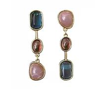 SHINROAD 1 Paire Boucles d'oreilles Pendantes Cadeaux Beaux Boucles d'oreilles en Pierres Naturelles Multi-Formelles A