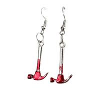 SHINROAD 1 paire de boucles d'oreilles pendantes en forme de ciseaux horrible sang, Métal, Pierre secondaire