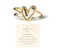 SHINROAD 1 Set Femmes Anneau décoratif TRENDY HOLLOW LOVE COEUR CAROING RING États-Unis 9