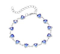 SHINROAD Accessoires de Mode Bracelet Cubic Zircon Coeur perlé pour Femmes en Alliage de Bracelet en Alliage Bijoux de Charme élégant Bleu