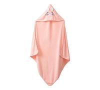 SHINROAD Baby Bath Time Essentials Serviette à capuche en polaire corail absorbant l'eau Motif animal de dessin animé pour garçons et filles 80 x 80 cm Idéal pour nouveau-né et enfant Rose foncé