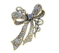 SHINROAD Badge Pin Show Charm Joli strass Bowknot Badge Pin, alliage, Pierre secondaire