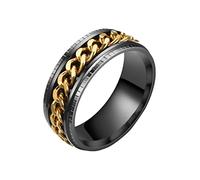 SHINROAD Bague All-Match Excatch rotatable, design de chaîne, anneau tendance, USA 6, Alliage, Secondary Stone