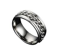 SHINROAD Bague All-Match Excatch Rotatif Chaîne Design Mode Bague Argent USA 10, USA 10, alliage, Pierre secondaire