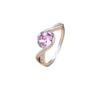 SHINROAD Bague en pierre précieuse artificielle brillante promesse empilable avec pierres précieuses géométriques design torsadé accessoire de bijoux poli durable pour femmes exquis rose USA 12, USA