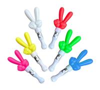 SHINROAD Bâton lumineux LED pour encourager les encouragements, 3 modes d'éclairage, lueur lumineuse en forme de signe de paix, baguette clignotante avec baguette clignotante pour fête, concert