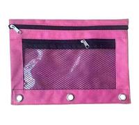 SHINROAD Binder Porte-crayons de grande capacité Sac en maille Windows Fermetures éclair Stockage de papeterie pour la maison, Rose, XXXXXL