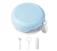 SHINROAD Boîte d'organisateur de trempage Baignoire prothèse avec Conception résistante à la Fuite Miroir Portable du Porte-prothèse Voyage Nettoyage Bleu