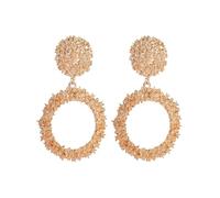 SHINROAD Boucles d'oreilles créoles creuses géométriques style vintage en alliage étincelant pour femmes et filles Accessoires de mode, Alliage, Pierre secondaire