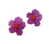 SHINROAD Boucles d'oreilles de Bijoux de Mode Charme géométrique 1 Paire Femmes Transparentes Fleur Forme Acrylique Stude léger pour Les Amoureux Gift idéal Motorcyclistes Punk Style Pourpre