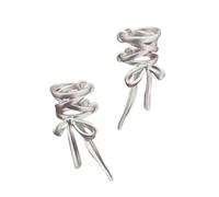 SHINROAD Boucles d'oreilles rétro élégantes en alliage avec nœud pour femme - Style vintage - Bijou de cartilage - Inspiré du ballet, Métal, Pierre secondaire