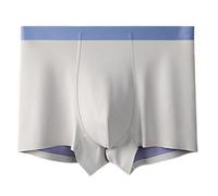 SHINROAD Boxer doux pour homme - Taille moyenne - Respirant - Séchage rapide - Élastique fin - Convexe - Soyeux - Anti-septique - Sans couture - Sans contrainte - Gris - XL