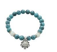 SHINROAD Bracelet chaîne habillé élégant perles bracelet fleur, Imitation turquoise, Pierre secondaire