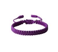 SHINROAD Bracelet élastique en silicone unisexe corde à main réglable fait à la main tressé uni épais incassable léger empilable symbolique violet, velours côtelé, Pierre secondaire