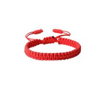 SHINROAD Bracelet élastique en silicone unisexe corde à main réglable fait à la main tressé uni épais incassable léger empilable symbolique rouge, velours côtelé, Pierre secondaire