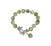 SHINROAD Bracelet glacé Papillon pour Femmes, avec Cordon élastique, Perles de Couleur dégradée, Pendentif éléphant, Cadeau d'anniversaire, Meilleure Amie Vert