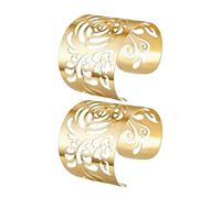 SHINROAD Bracelet Manchette Large 2 pièces, Ouverture réglable, Style rétro, Bras en métal Poli ajouré pour Performance de Cosplay Doré A