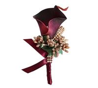 SHINROAD Broche Callalily Commune à faire soi-même pour marié, mariée, garçon d'honneur, fausse fleur, Similicuir, Pierre secondaire