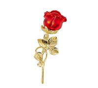 SHINROAD Broche en alliage rouge rose avec finition goutte d'huile en alliage de fleur pour costume col manteau robe décoration de chapeau idéal pour les vacances formelles mariages mariages, alliage
